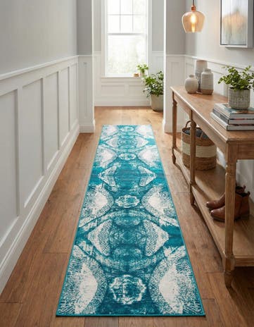 Turquoise Monaco Runner Rug