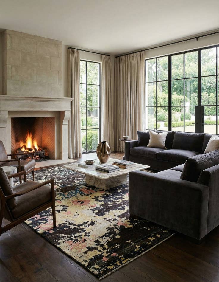 Detail image of 12' 7 x 15' 3  Hand Knotted Darya Wool Rug