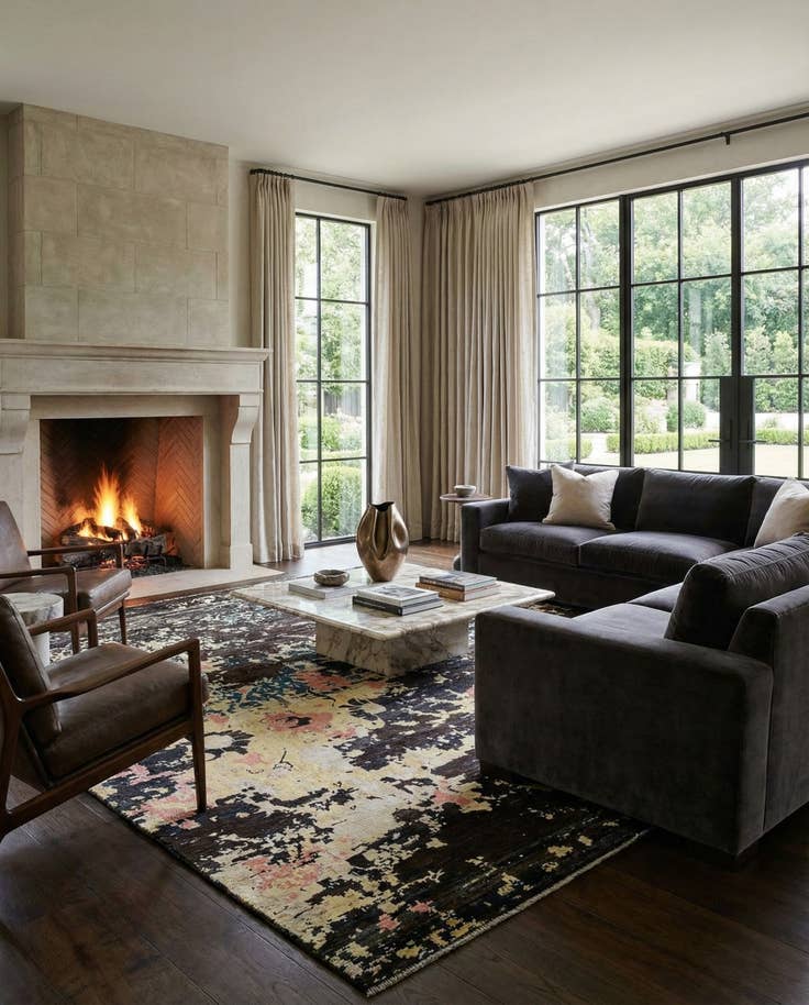 Detail image of 12' 7 x 15' 3 Hand Knotted Darya Wool Rug