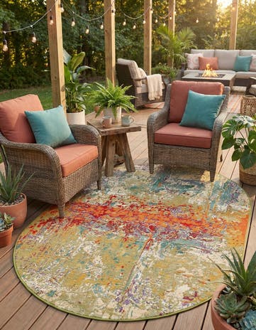 4' x 6' Easy-Clean Modern Indoor / Outdoor Oval Rug