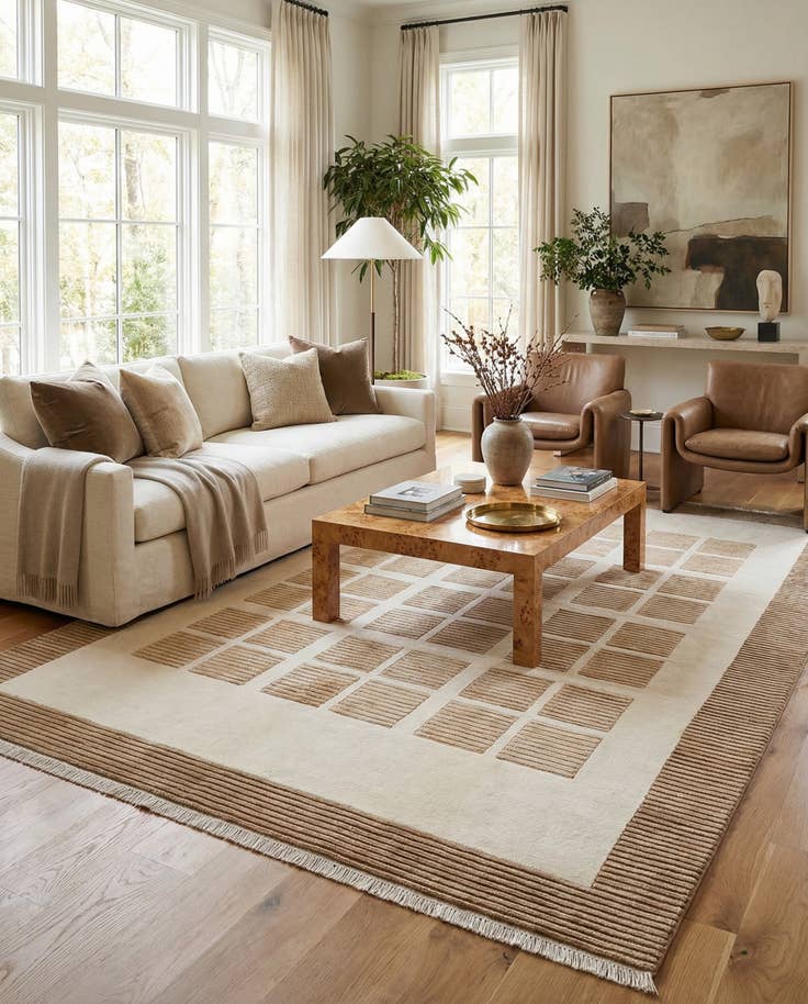 Detail image of 6' 7 x 9' 10 Hand Knotted Darya Wool Rug