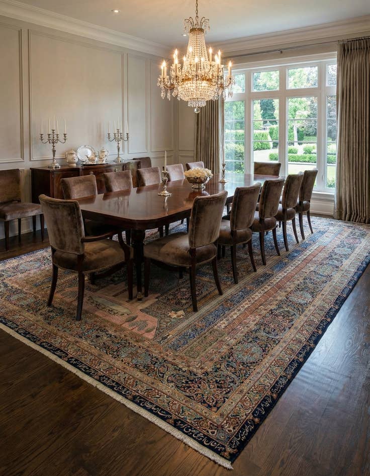 Detail image of  14' 6 x 22' 3  Hand Knotted Tabriz Persian Wool Rug