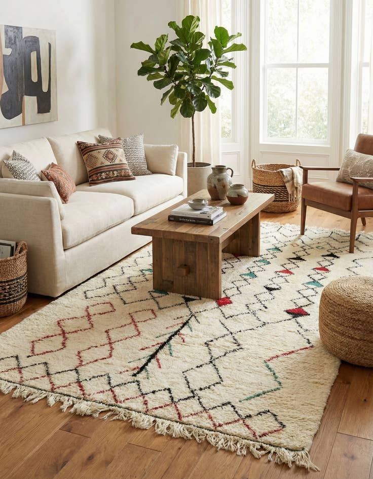 Detail image of 5' x 9' 2  Hand Knotted Moroccan Wool Rug