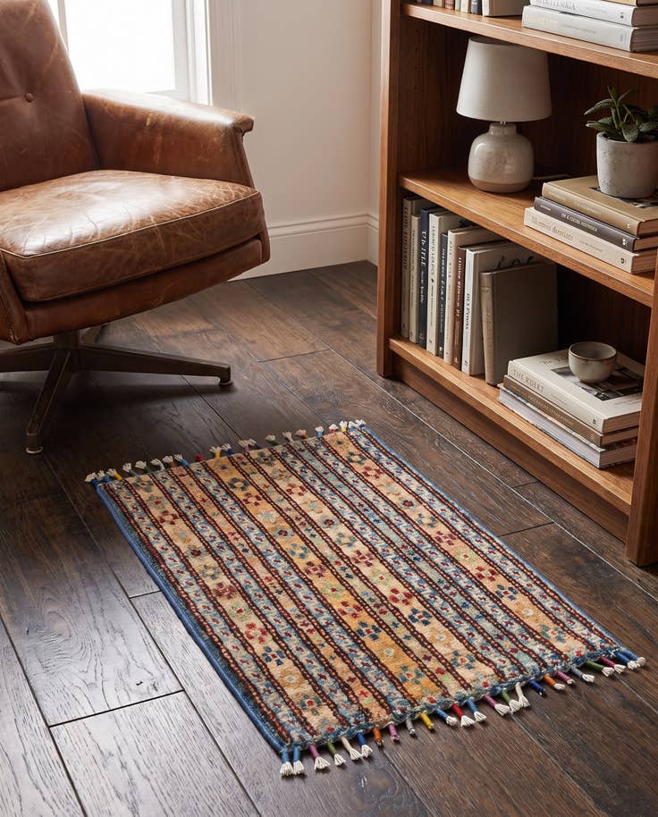 Detailansicht von 40cm x 60cm Handgeknüpft Ziegler Teppich