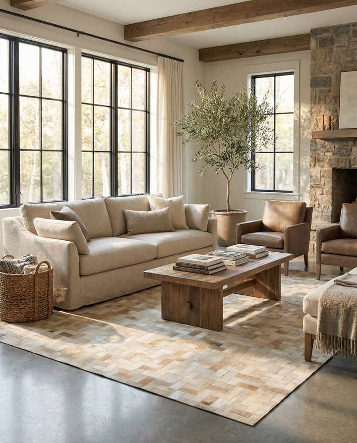 5' x 7' 11 Cowhide Stocks Rug