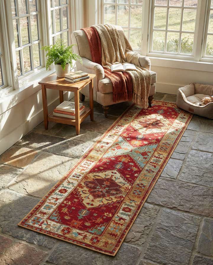 2' x 8' Easy-Clean Traditional Indoor / Outdoor Runner Rug