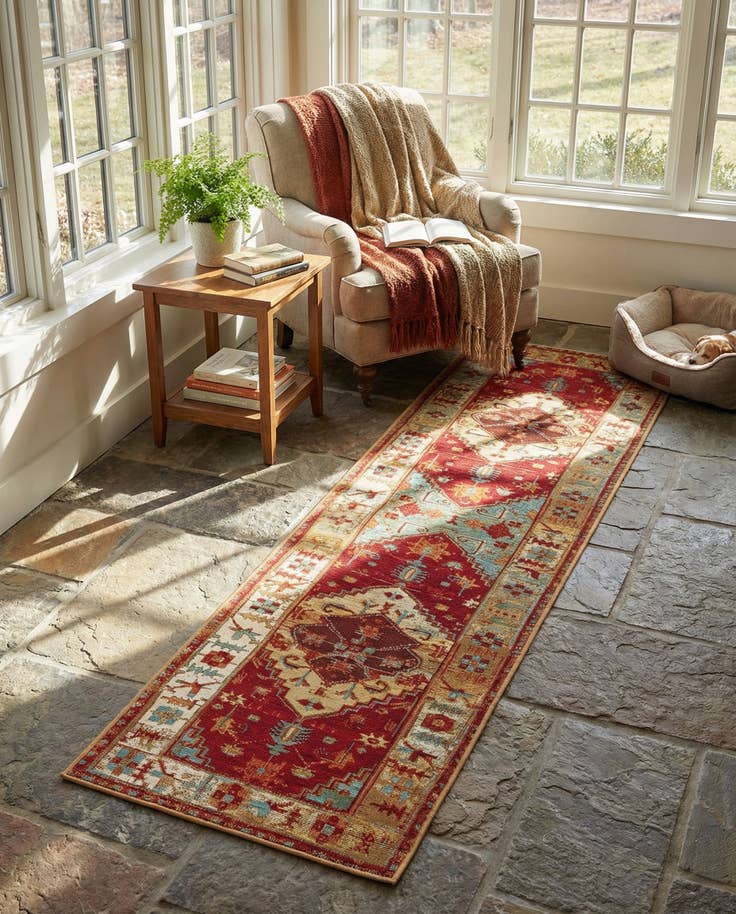 Detail image of 2' x 8' Easy-Clean Traditional Indoor / Outdoor Runner Rug