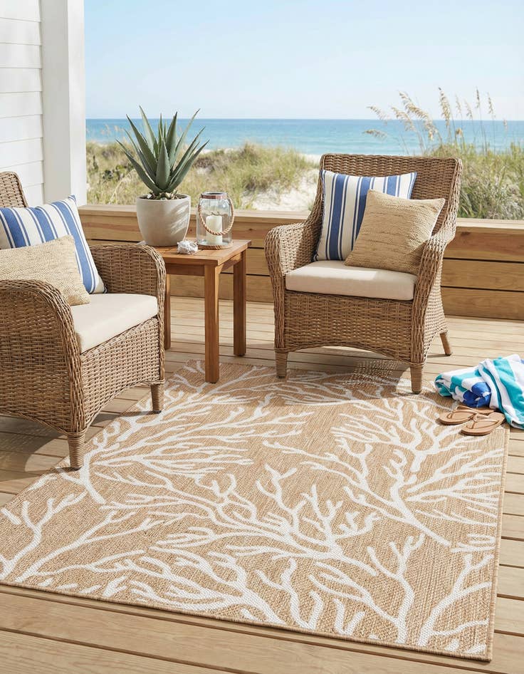 Detail image of  4' x 6'  Washable Coastal Indoor / Outdoor Rug