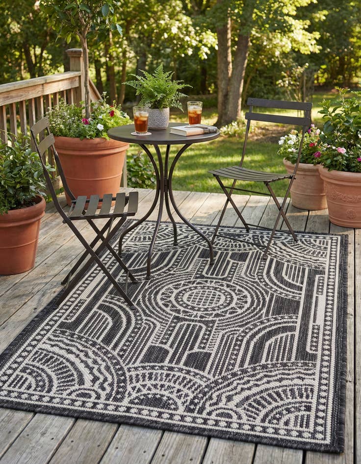 Detail image of 2' x 3'  Washable Traditional Indoor / Outdoor Rug