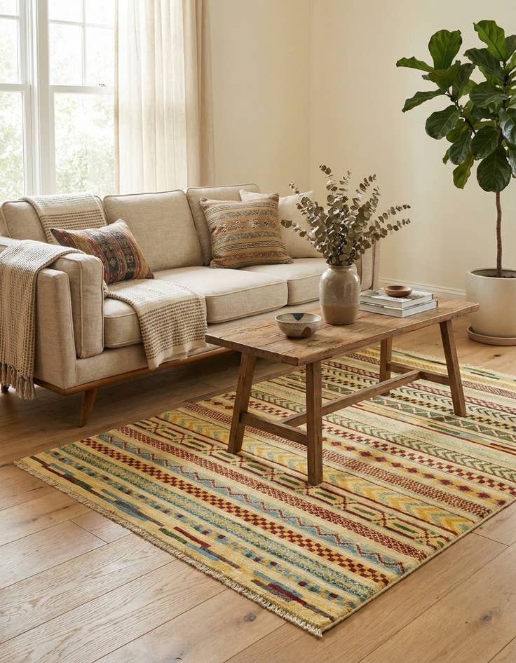 Detail image of 2' 9 x 4'  Hand Knotted Modern Ziegler Rug