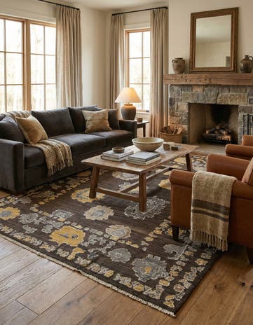 10' x 13' 9 Hand Knotted Oushak Wool Rug