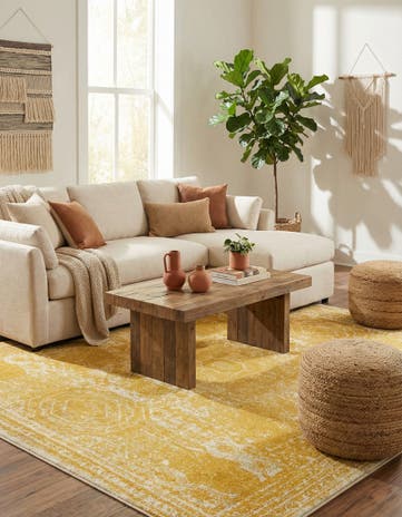 Yellow Dover Square Rug