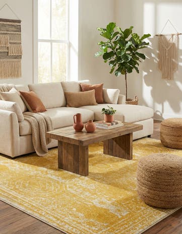Yellow Dover Square Rug