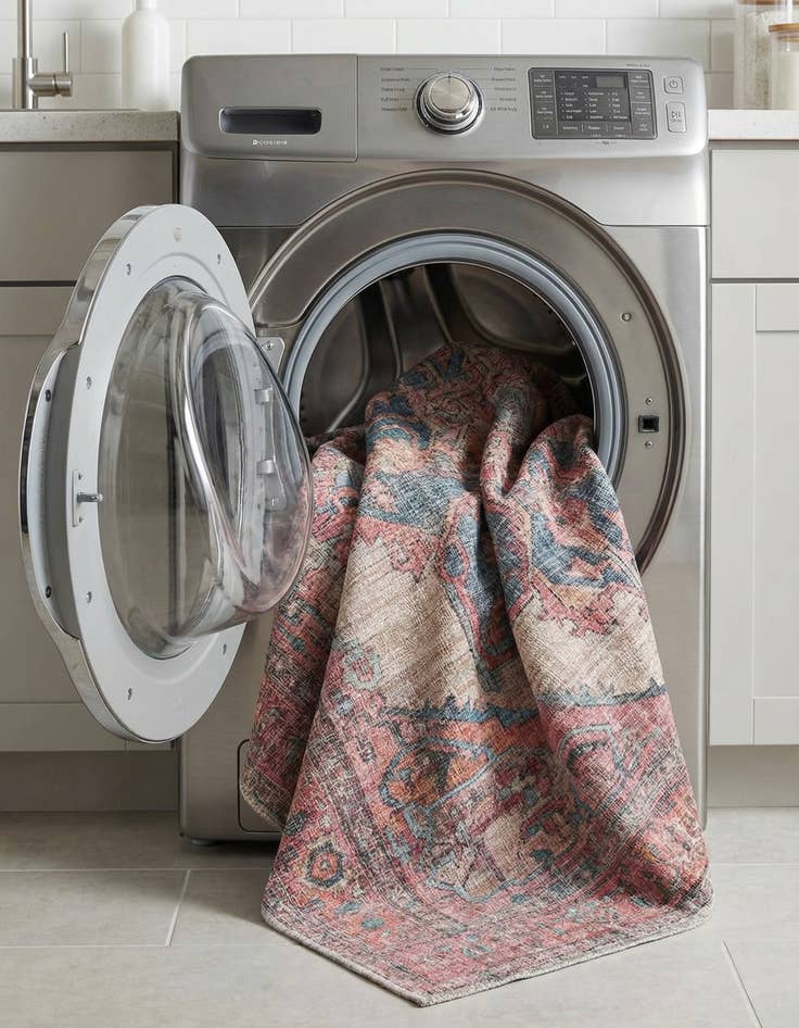 Detail image of  7' 3 x 7' 3  Washable Nostalgia Square Rug