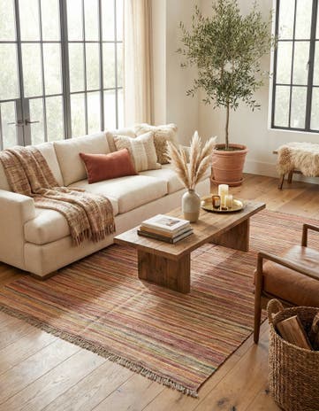 5' 7 x 7' 10 Hand Woven Kilim Modern Wool Rug