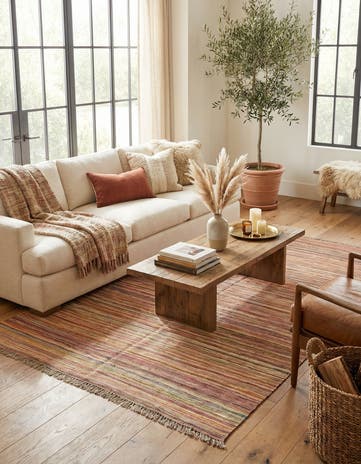 5' 7 x 7' 10 Hand Woven Kilim Modern Wool Rug