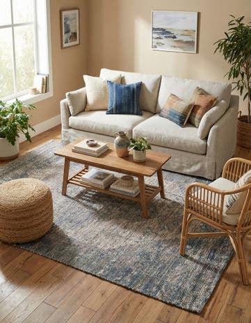 5' 3 x 8' Hand Woven Chenille Jute Rug