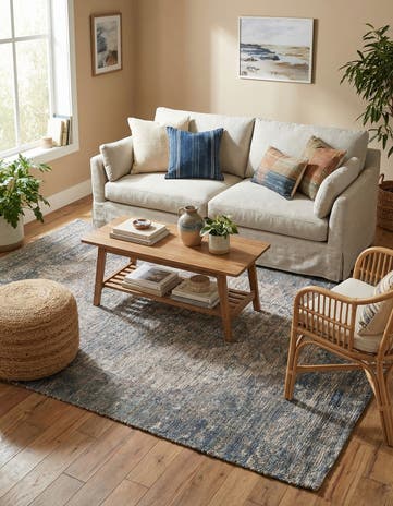 5' 3 x 8' Hand Woven Chenille Jute Rug