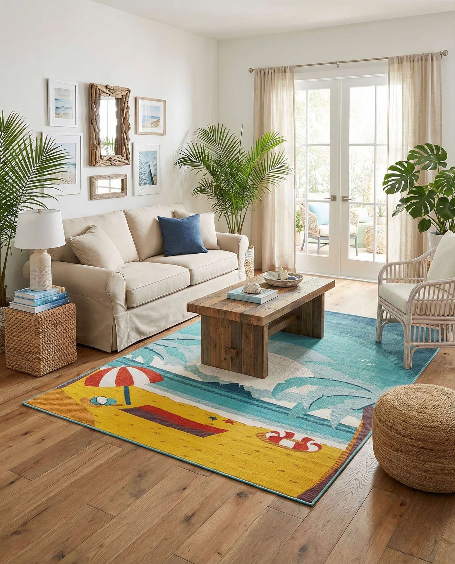 6' x 9' Easy-Clean Coastal Indoor / Outdoor Rug