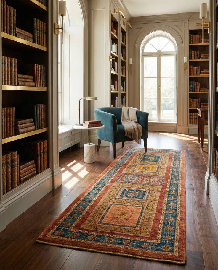 Detail image of 2' 9 x 6' 5 Luribaft Wool Runner Rug