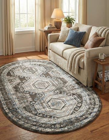 Gray Charlotte Oval Rug