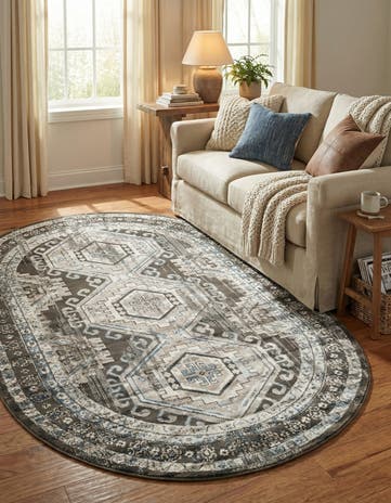 Gray Charlotte Oval Rug