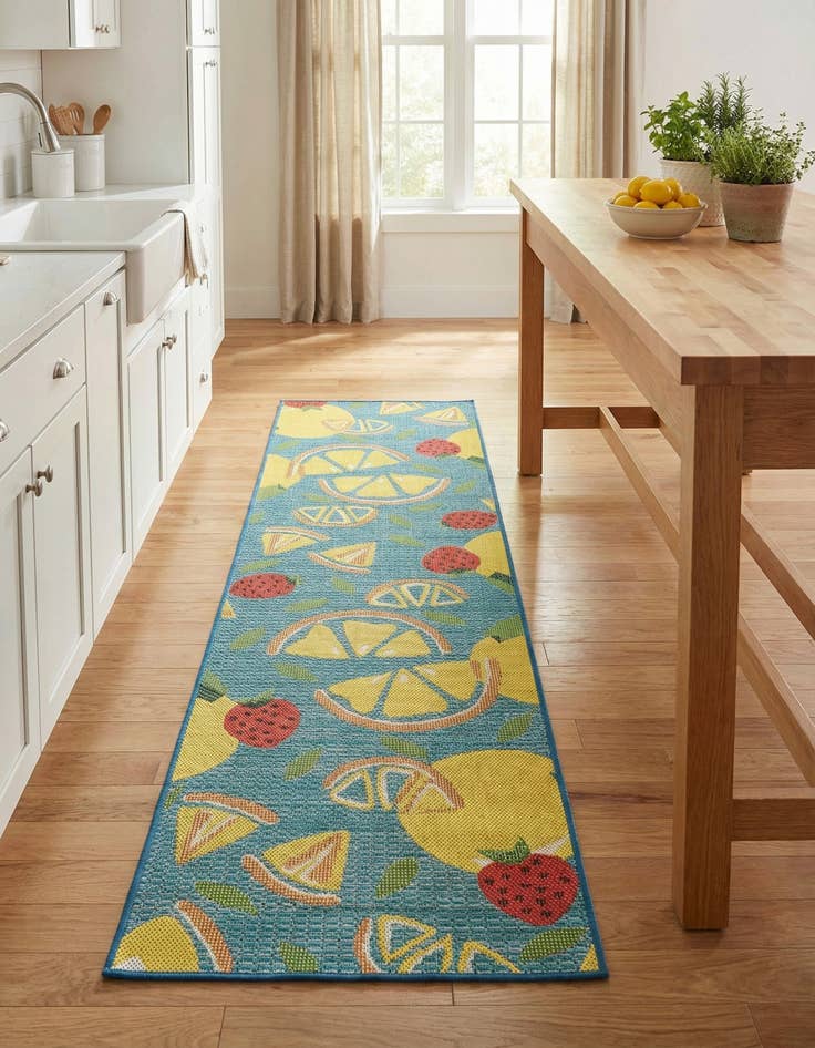 Detail image of 2' 7 x 10'  Washable Baja Indoor / Outdoor Runner Rug