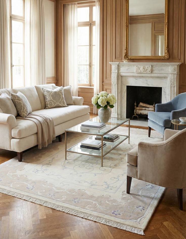 Detail image of  5' 7 x 8' 2  Hand Knotted Darya Wool Rug