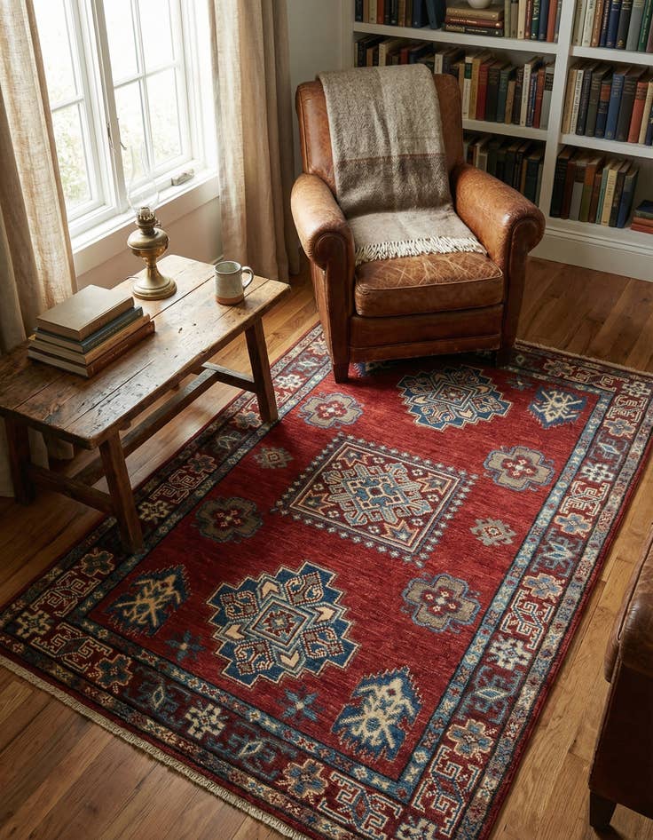 Detail image of 3' 2 x 5' 2  Hand Knotted Kazak Rug