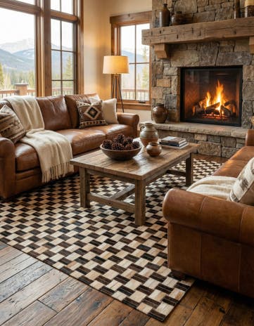 4' 11 x 7' 10 Cowhide - Patchwork Rug