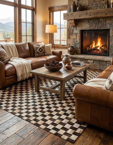 4' 11 x 7' 10 Cowhide - Patchwork Rug