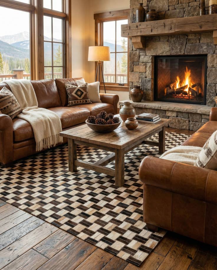 Detail image of 4' 11 x 7' 10 Cowhide - Patchwork Rug