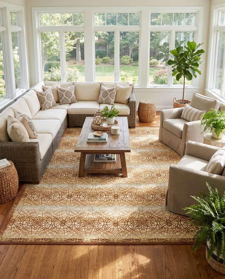 10' x 12' 2 Easy-Clean Lattice Indoor / Outdoor Rug