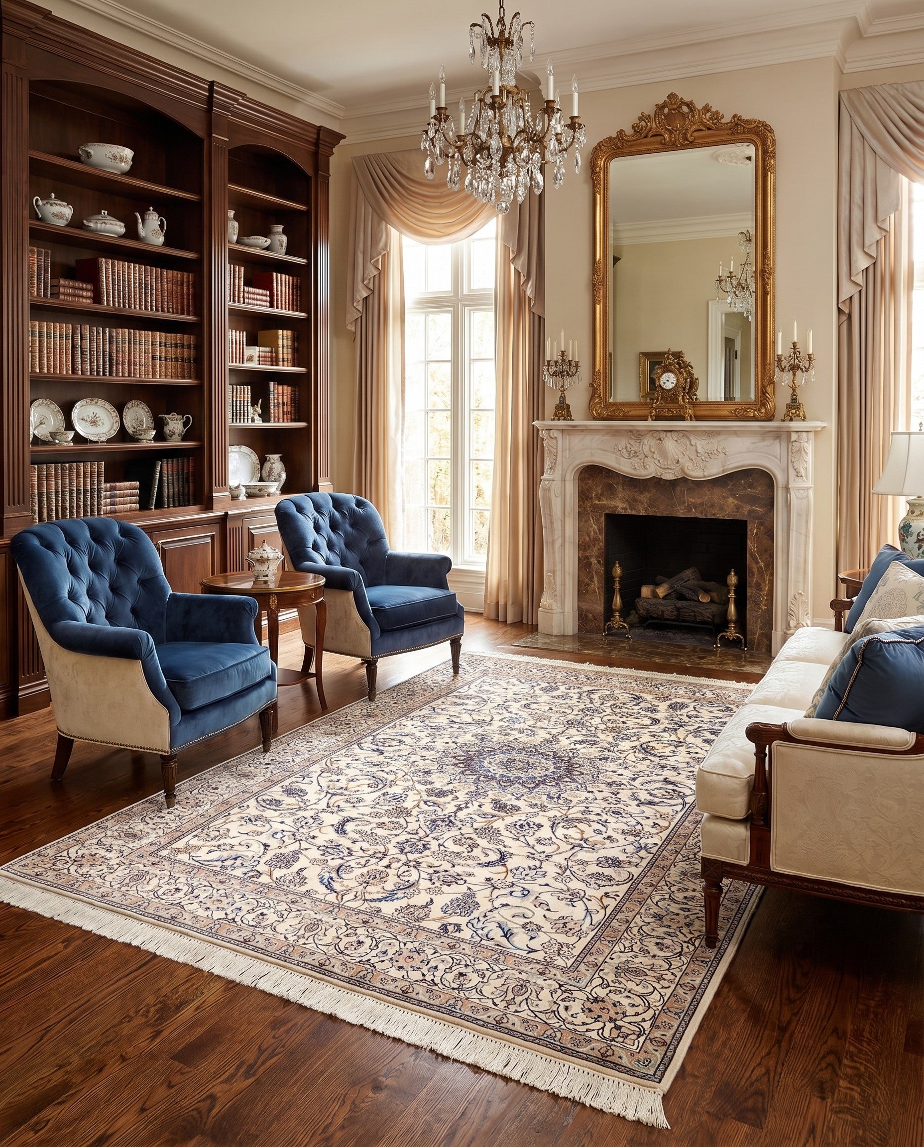 4' 3 x 7' 3 Hand Knotted Nain Rug