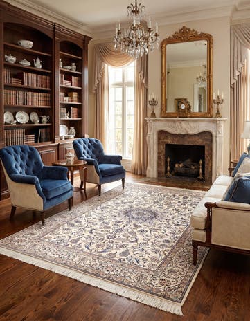 4' 3 x 7' 3 Hand Knotted Nain Rug