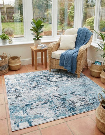 Blue Leipzig Square Rug