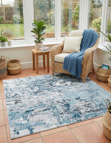Blue Leipzig Square Rug