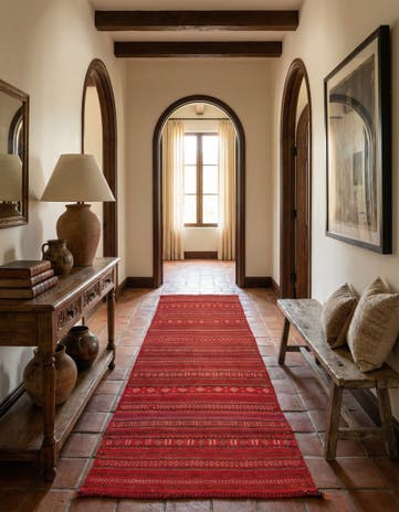 3' 3 x 7' 4 Hand Woven Kilim Fars Wool Runner Rug