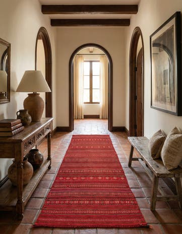 3' 3 x 7' 4 Hand Woven Kilim Fars Wool Runner Rug
