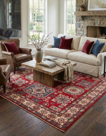 6' 7 x 9' 8 Hand Knotted Kazak Rug