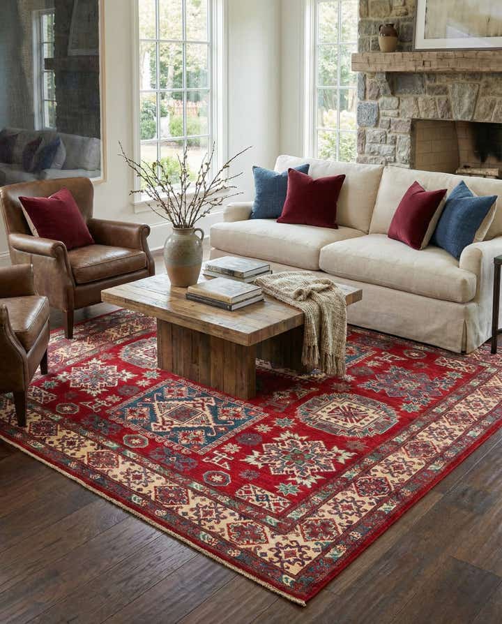 6' 7 x 9' 8 Hand Knotted Kazak Rug