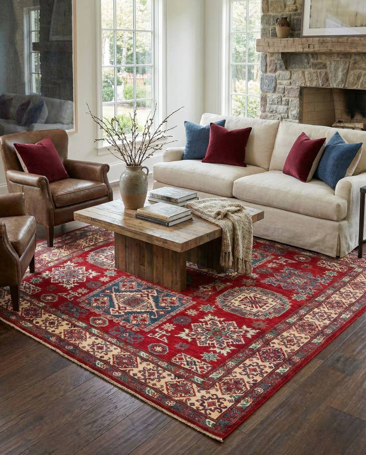 Detail image of 6' 7 x 9' 8 Hand Knotted Kazak Rug