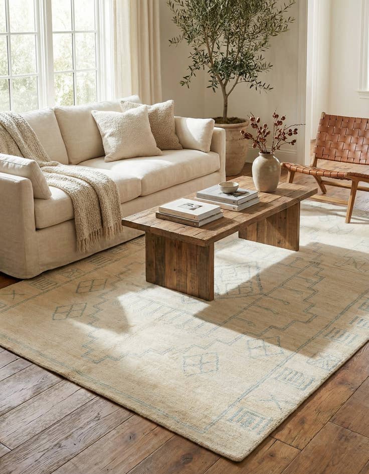 Detail image of 6' 7 x 9' 11  Hand Knotted Moroccan Wool Rug