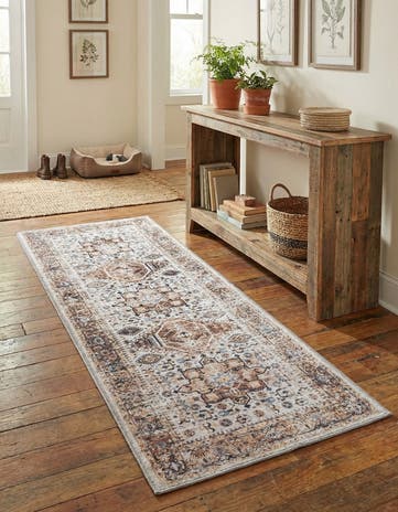 Ivory Almond Washable Yara Runner Rug