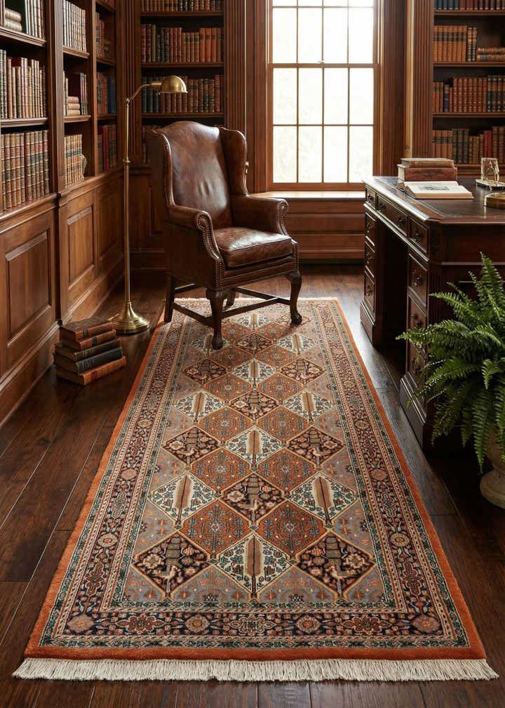 5' 4 x 11' 5 Hand Knotted Bakhtiar Wool Runner Rug