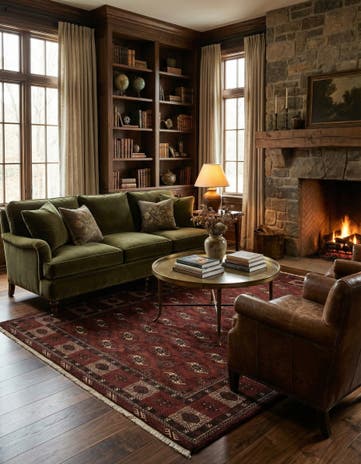 6' 9 x 8' 11 Hand Knotted Khurasan Persian Wool Rug