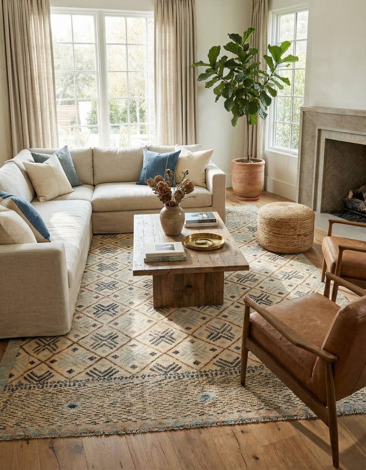 Detail image of 7' 8 x 10' 2  Hand Knotted Darya Wool Rug