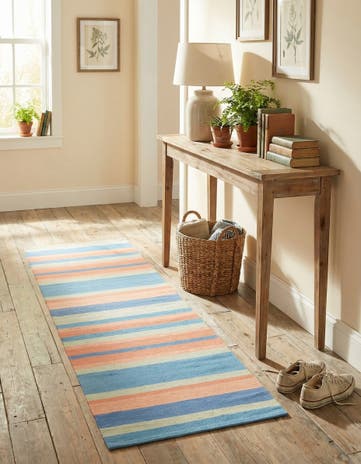 2' x 6' 1 Hand Woven Flatweave Cotton Dhurrie Runner Rug