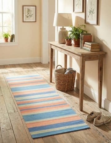 2' x 6' 1 Hand Woven Flatweave Cotton Dhurrie Runner Rug