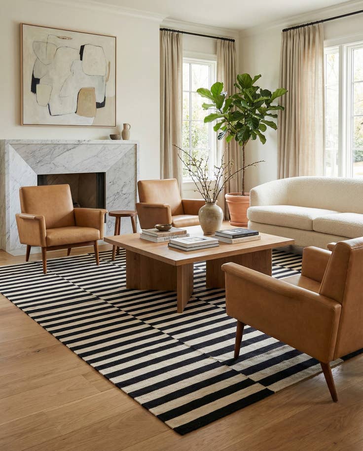 Detail image of 8' 1 x 9' 7 Hand Woven Kilim Modern Wool Rug